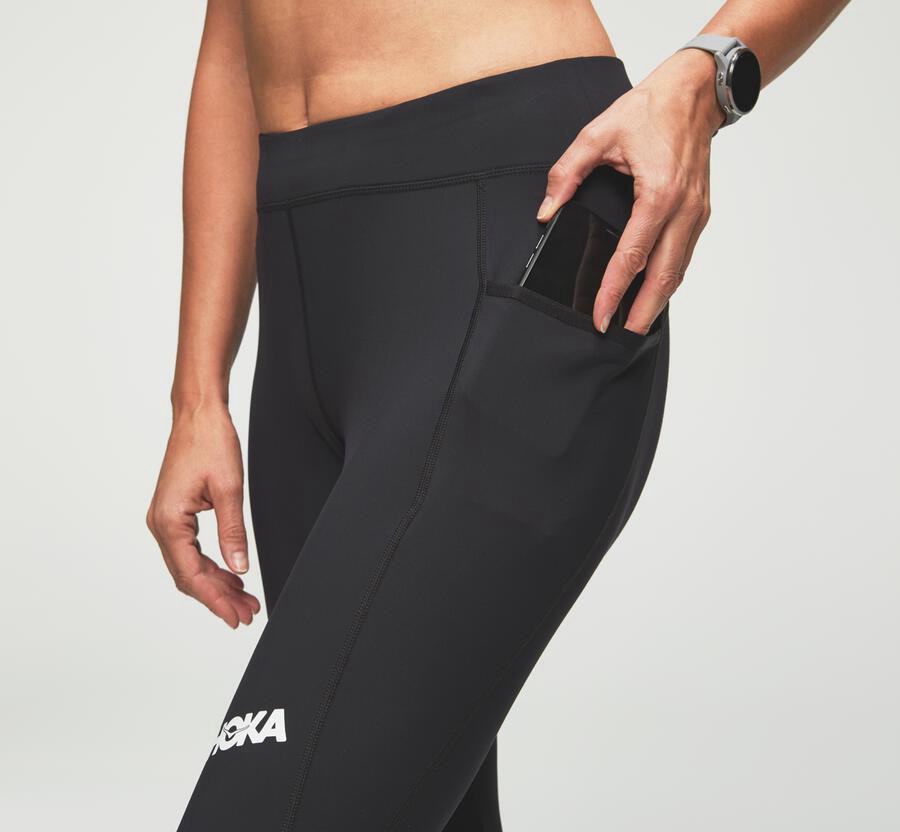 Hoka One One Pantolon Kadın Siyah - Performance Crop Tight - VU1365274